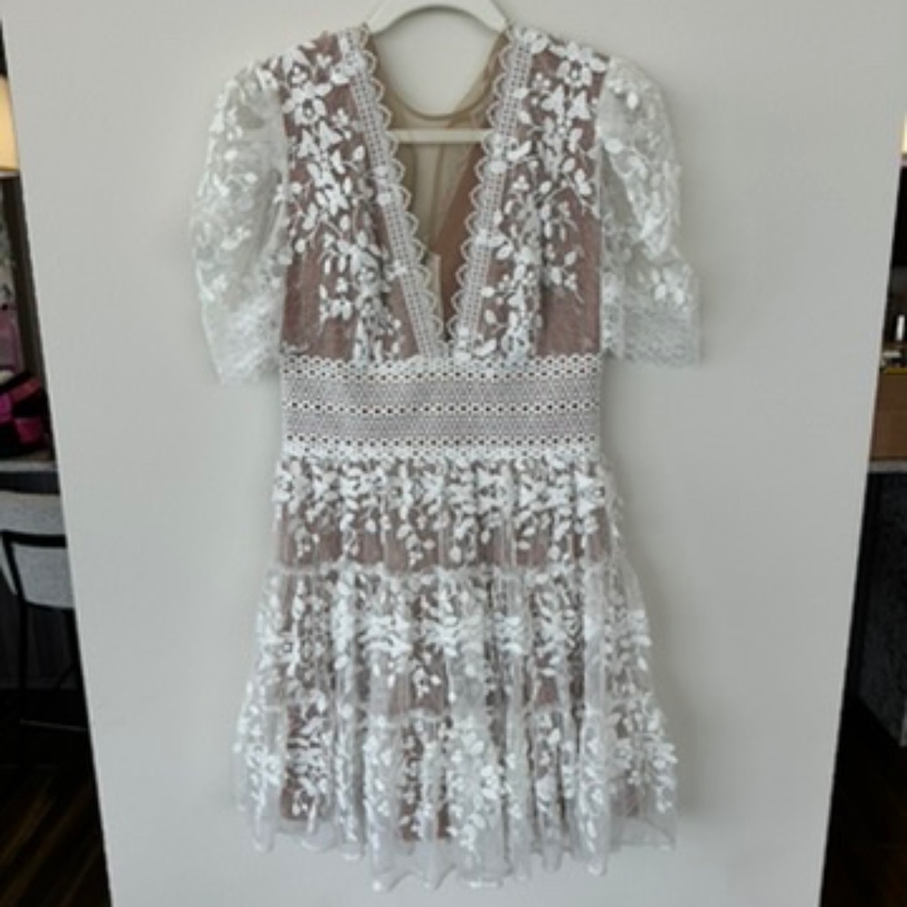 Bronx & Banco Lace Appliqué Mini Dress -M
